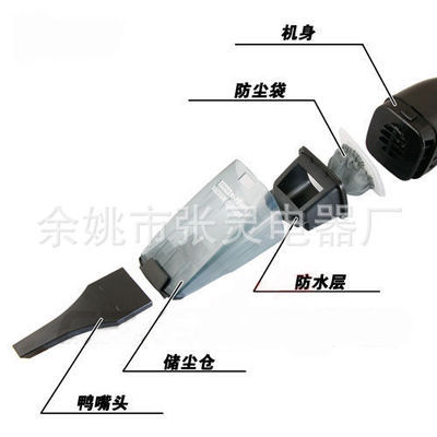 【大功率車用吸塵器, 車載吸塵器 大功率吸塵器 車用干濕兩用】價格,廠家,圖片,車用吸塵器,余姚市張靈電器廠-